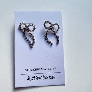 & Other Stories sliver bows Stud Earrings